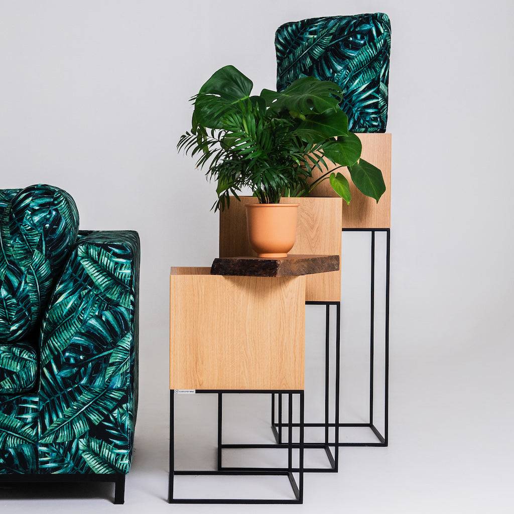 Blumentopf PALMUS METAL 80x35x35 - Natur und Schwarz
