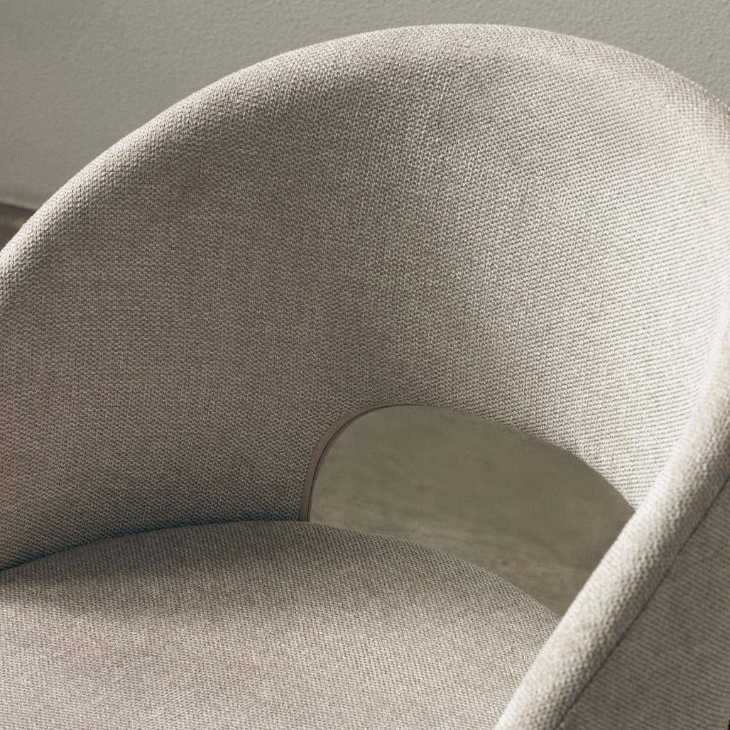 Sedia MORES beige con gambe nere