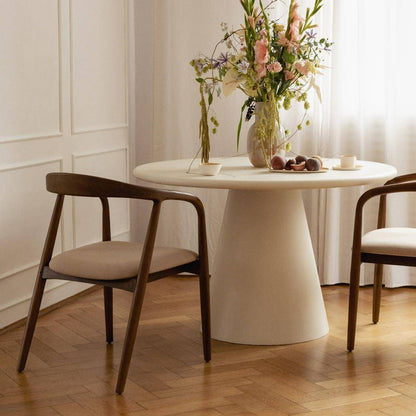 Tavolo da pranzo ADEL 120 cm rotondo, ecru microcemento