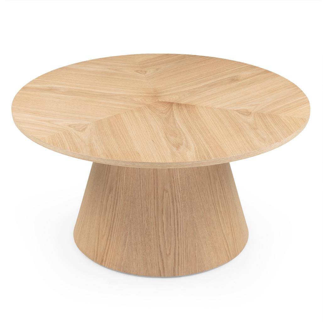 Tavolino da caffè ORB 90 cm, rotondo, quercia