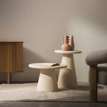 Tavolino da caffè MESTRE 60 cm, rotondo, beige, microcemento