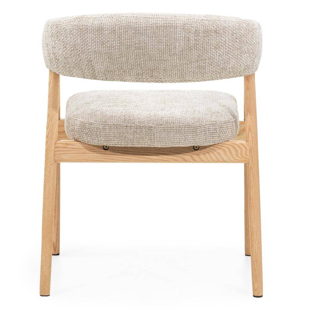 Gepolsterter Stuhl MUE, Beige/Eiche