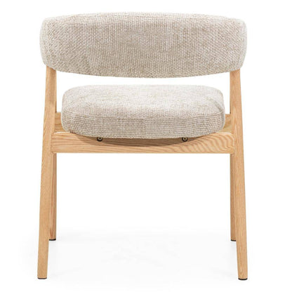 Gepolsterter Stuhl MUE, Beige/Eiche