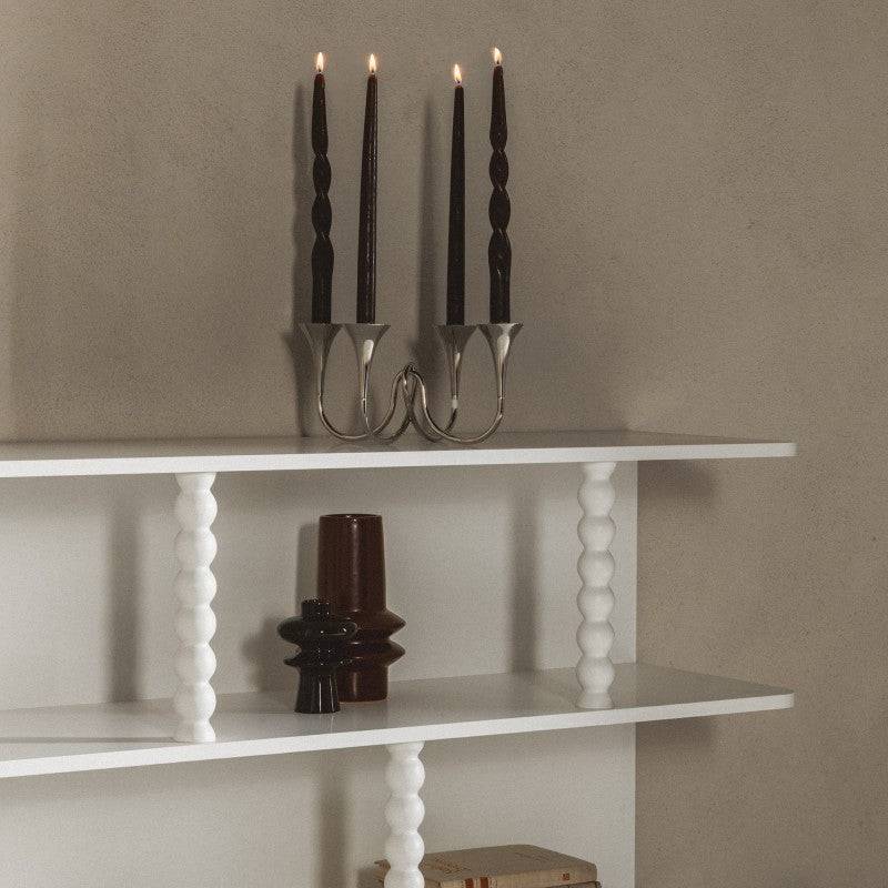Scaffale basso PERLEN bianco, supporti a sfera