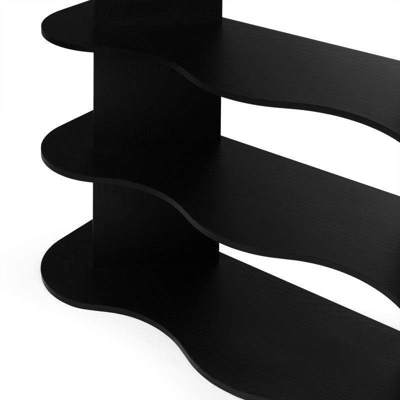 Scaffale RHIO alto nero con bordi ondulati