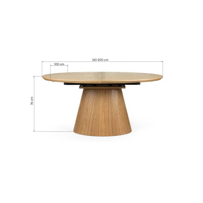Tavolo SOLARE estensibile 160-200 cm, ovale, naturale
