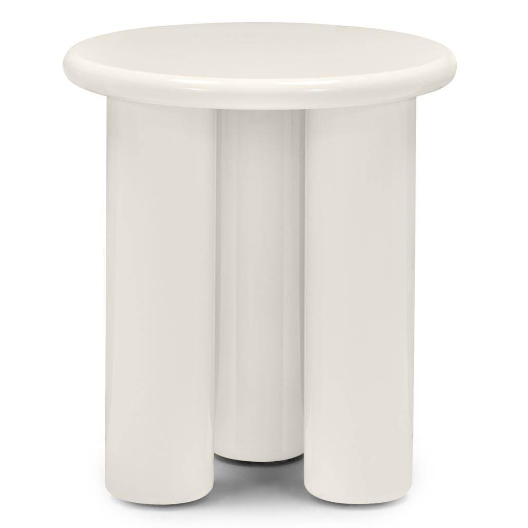 Tavolino laterale LOLA 40 cm, crema, lucido
