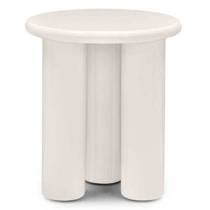 Tavolino laterale LOLA 40 cm, crema, lucido