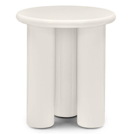 LOLA side table 40 cm, cream, high-gloss