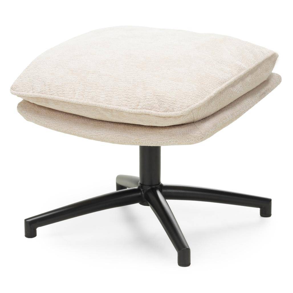 Drehbarer Sessel MERANO beige mit Hocker