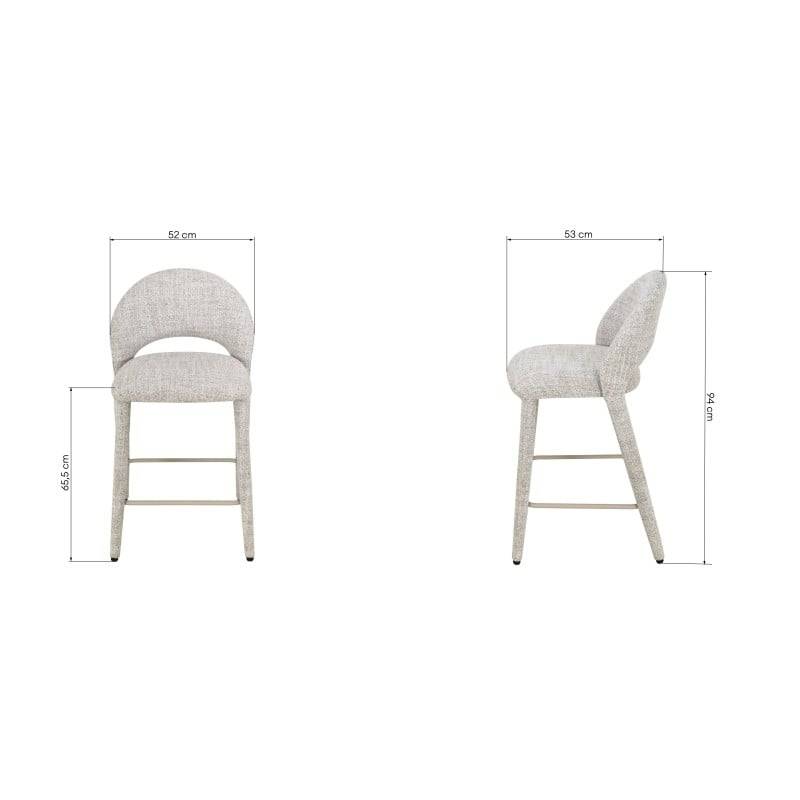 Barhocker LLAT, beige-braun