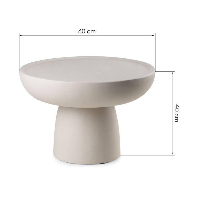 LORENSI Couchtisch 60 cm, beige, matt lackiert