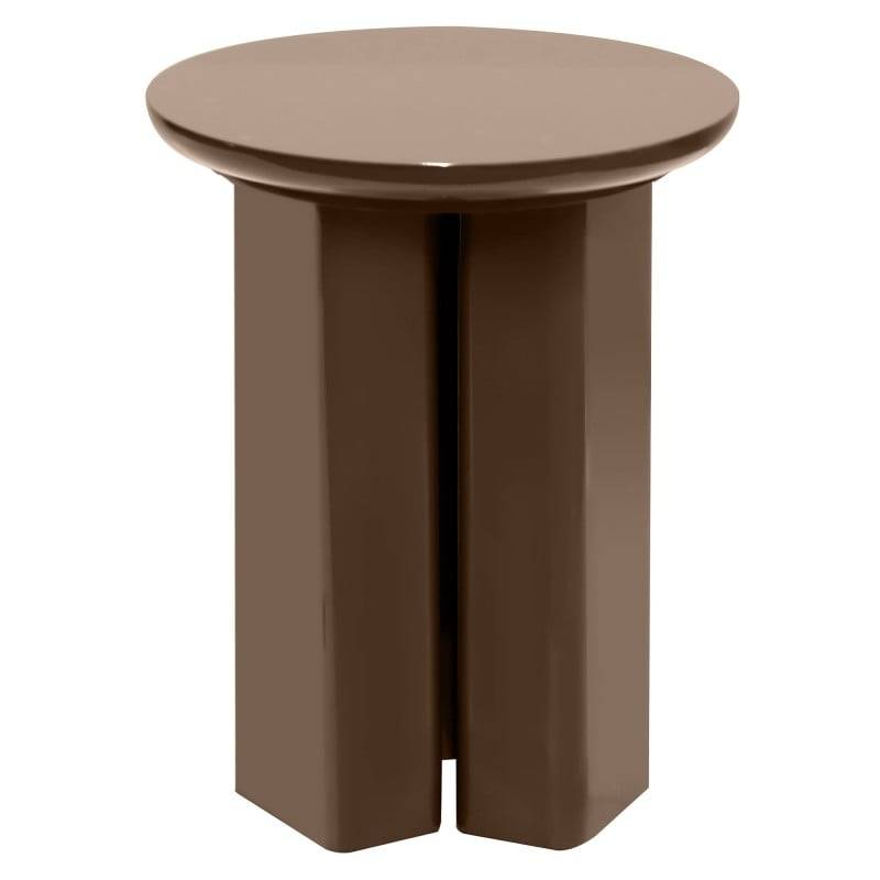 Tavolino Laterale RIEB 40 cm Marrone Chiaro Lucido