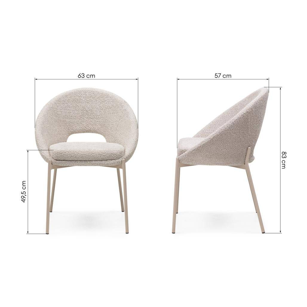 Stuhl DEAN, beige Bouclé
