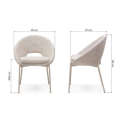 Stuhl DEAN, beige Bouclé