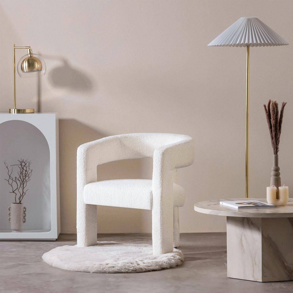 Poltrona Relax LAUREN Crema Bouclé