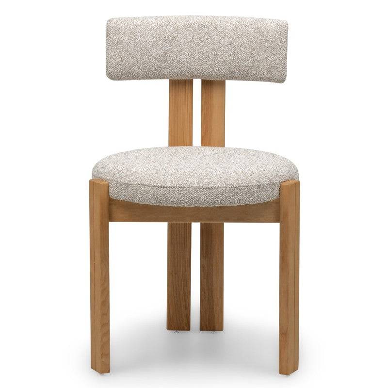Stuhl MARTIN beige-cremefarben Naturholz
