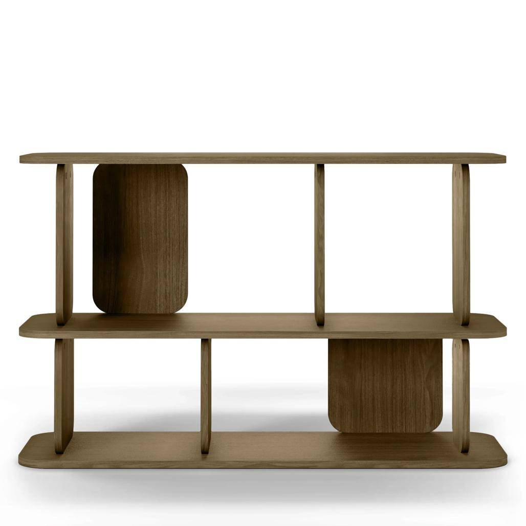 Scaffale basso arrotondato SALA, marrone espresso