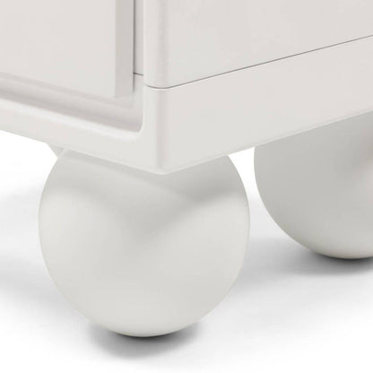 Comodino NORI bianco con gambe sferiche