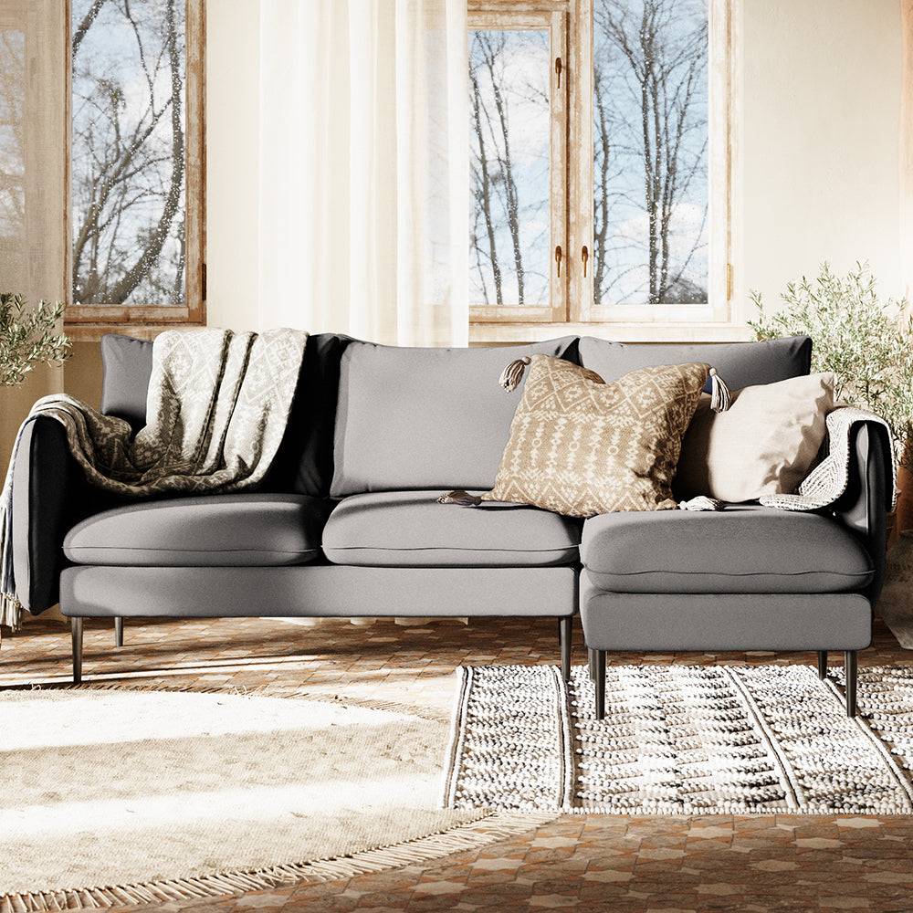 Ecksofa POSH P Schwarz - Stahl