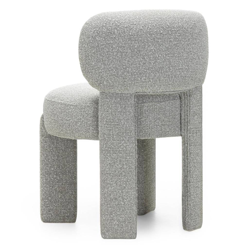 Sedia imbottita SAMMA, grigio, bouclé, forme arrotondate