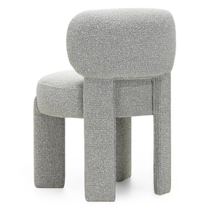 Sedia imbottita SAMMA, grigio, bouclé, forme arrotondate