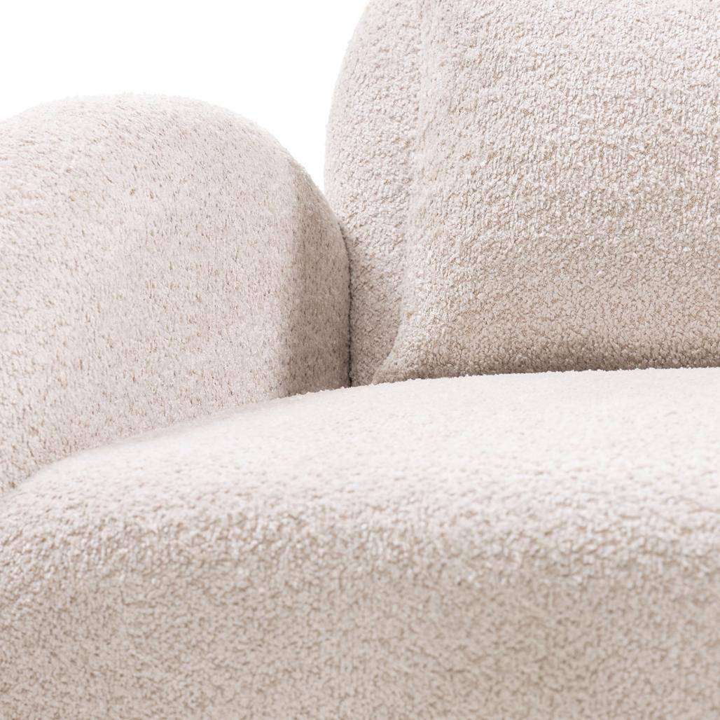 Poltrona Relax JADA, Beige Chiaro, Forma Arrotondata