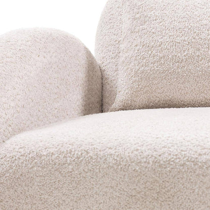 Poltrona Relax JADA, Beige Chiaro, Forma Arrotondata