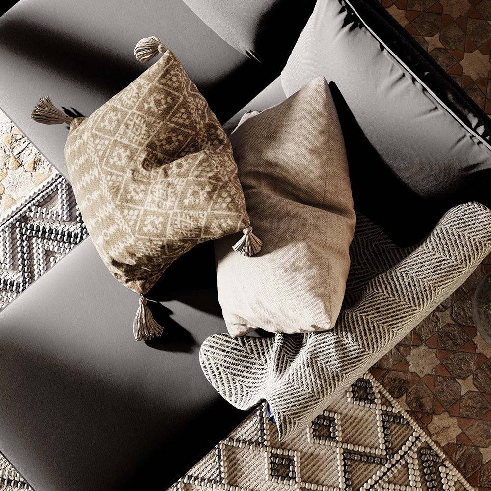 Ecksofa POSH P Schwarz - Stahl