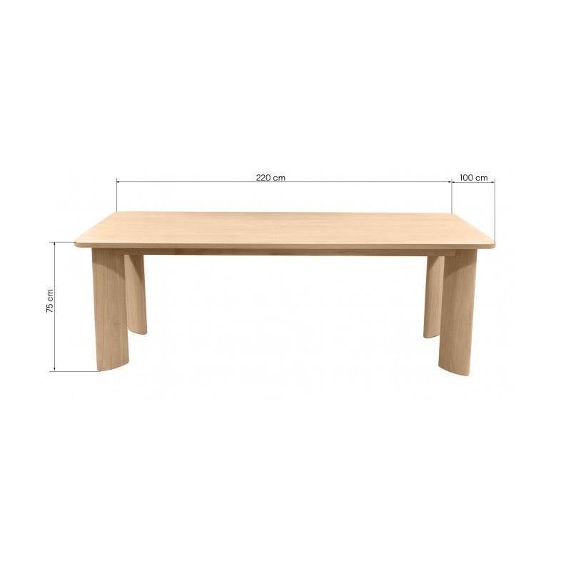 Tavolo INDO rettangolare 220 cm, crema e bianco