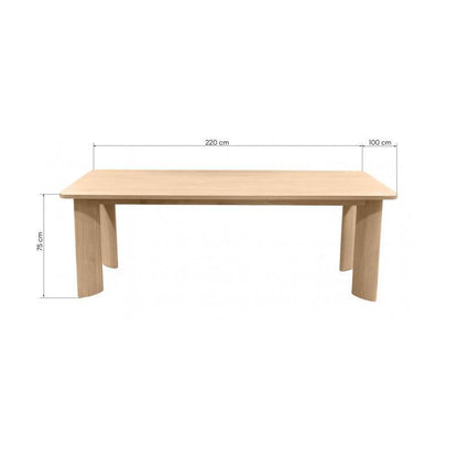 Tavolo INDO rettangolare 220 cm, crema e bianco