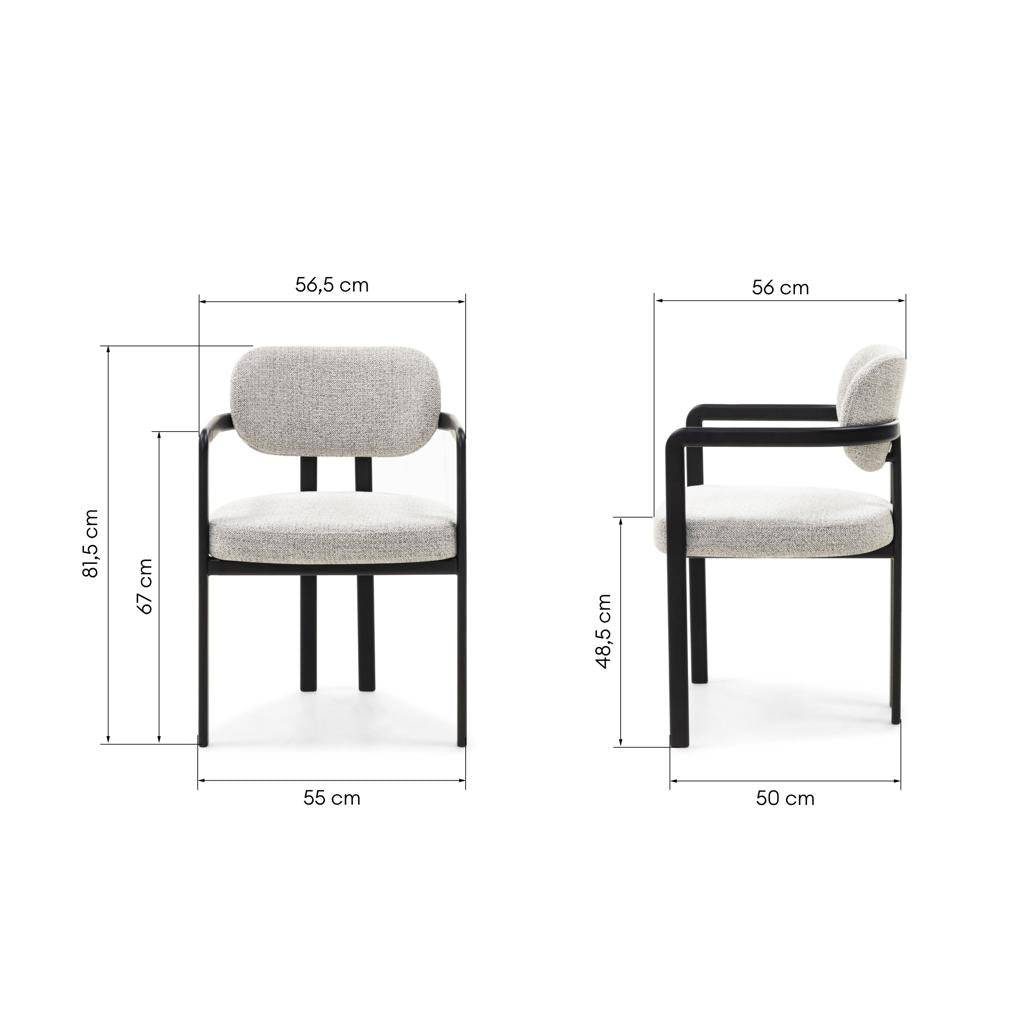 Polsterstuhl FLAIRE, Grau-Beige und Schwarz