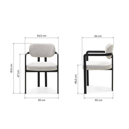 Polsterstuhl FLAIRE, Grau-Beige und Schwarz