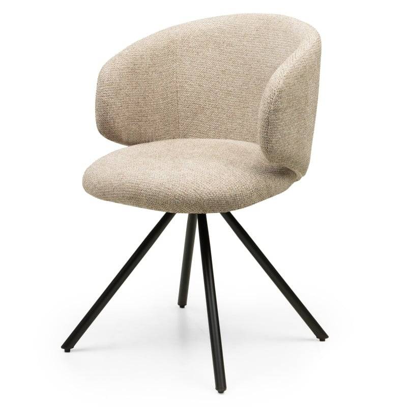 PERLA Poltrona Girevole Mocha con Gambe Nere