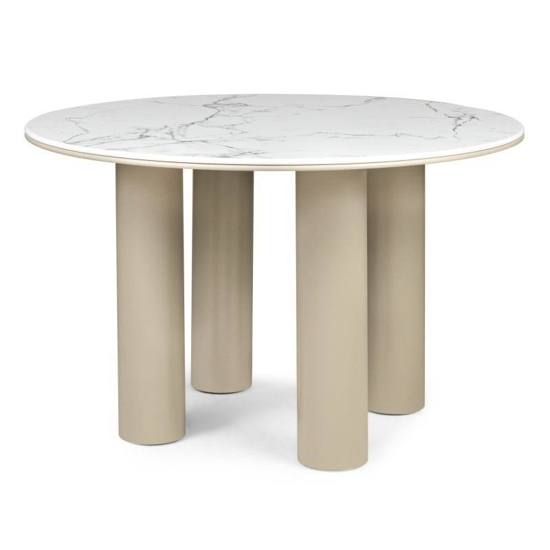 BEJRO Tavolo da Pranzo 120 cm Rotondo Beige Scuro