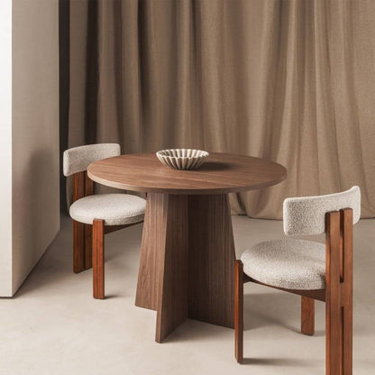 Tavolo da pranzo rotondo ERLOM 100 cm, noce Lincoln