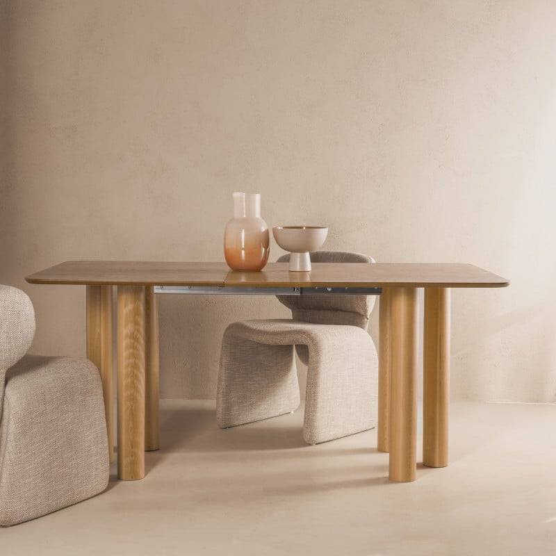 Ausziehbarer Tisch LOALOA 140-200 cm, Wildeiche Natur