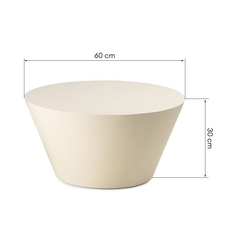 Beistelltisch ELISSA Ø60 cm, creme-weiß, hochglänzend