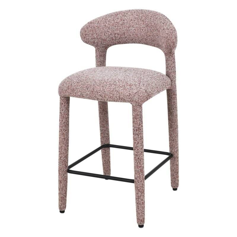 Polsterhocker IROKI, Beige und Bordeaux meliert
