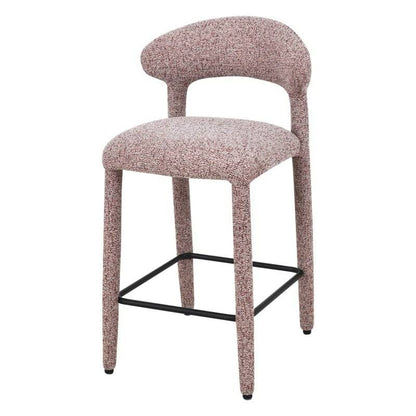 Polsterhocker IROKI, Beige und Bordeaux meliert