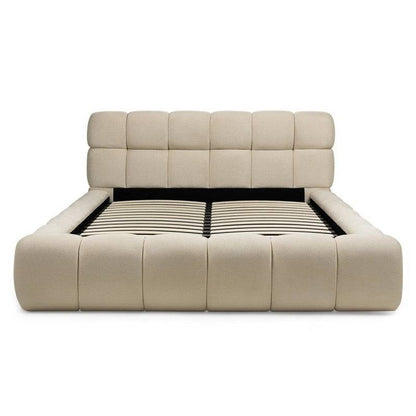Letto NEXTO imbottito 160x200 cm, beige chiaro con contenitore