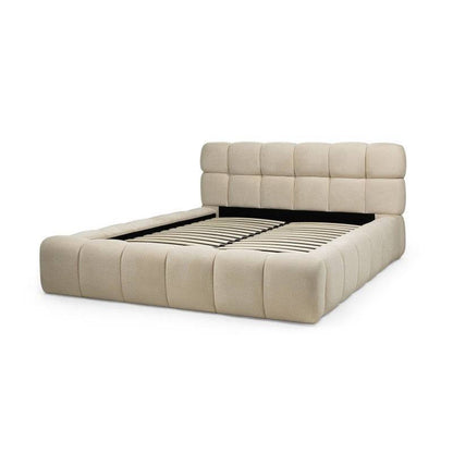 Letto NEXTO imbottito 160x200 cm, beige chiaro con contenitore