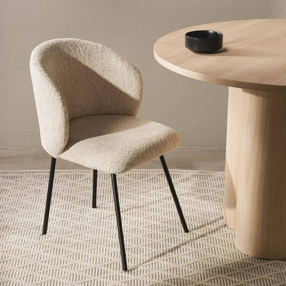 Esszimmerstuhl LUEUR, beige, schwarze Beine