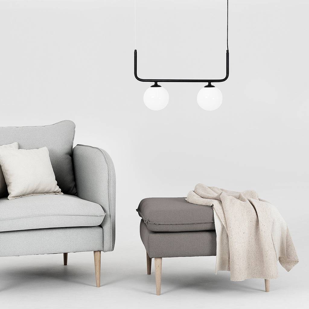 Pouf POSH WOOD – Stahl, Naturholz
