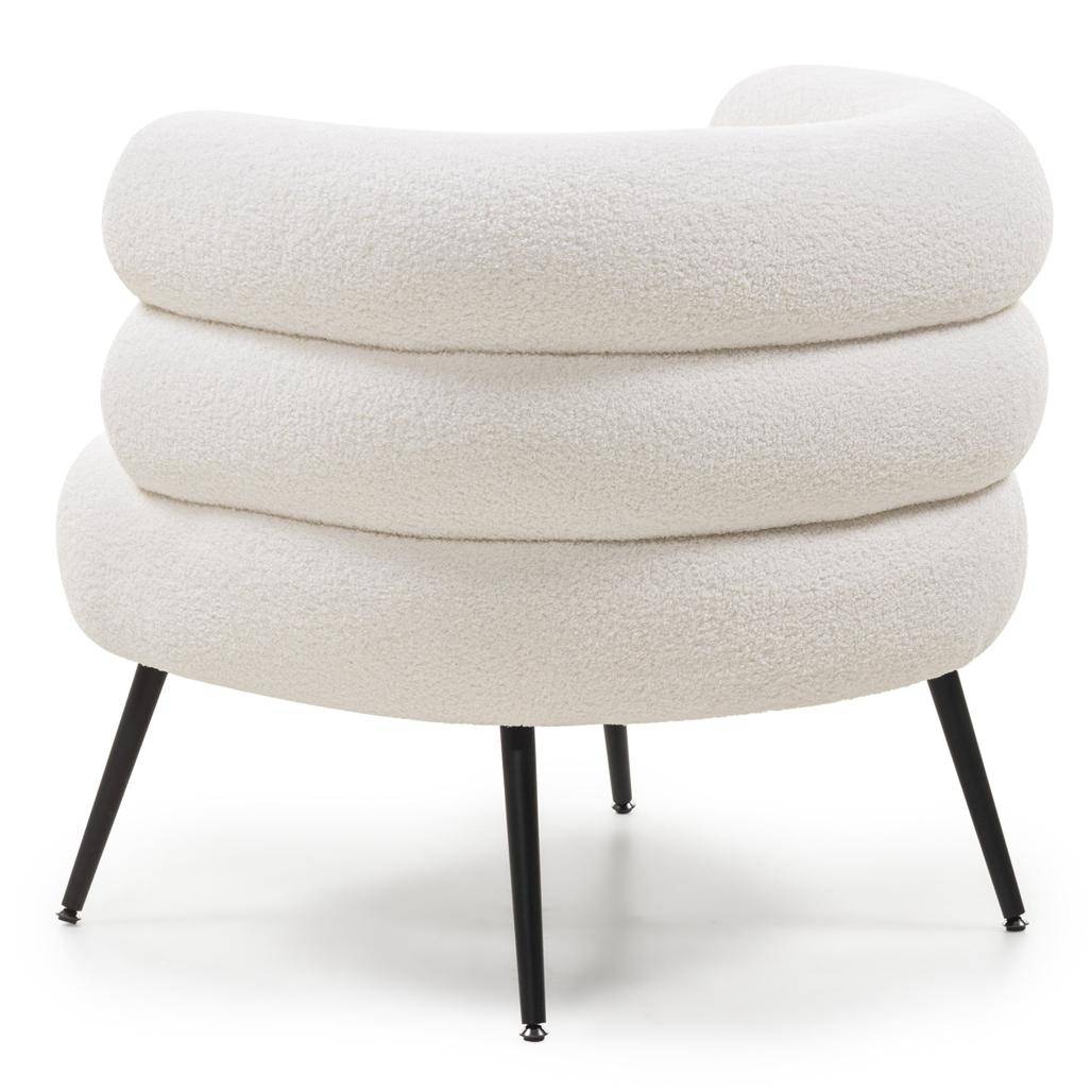 Poltrona MAGNIFIQUE avorio, forme arrotondate, gambe nere