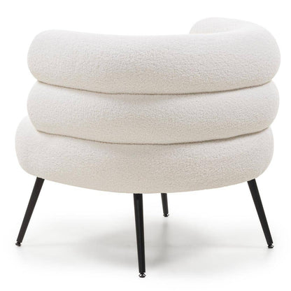 Poltrona MAGNIFIQUE avorio, forme arrotondate, gambe nere