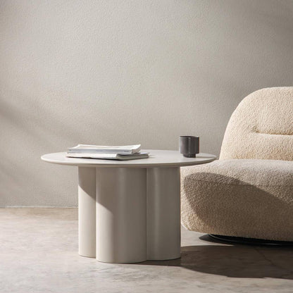 Tavolino Caffè LAVANO 80 cm, tondo, grigio beige