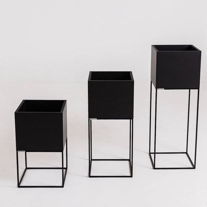 Vaso Flowerpot PALMUS METAL 80x35x35 - Nero