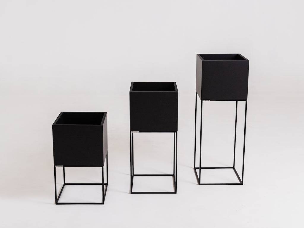 Pflanzkübel PALMUS METAL 100x35x35 - schwarz