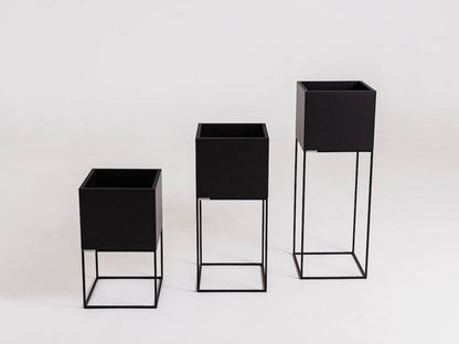 Pflanzkübel PALMUS METAL 100x35x35 - schwarz